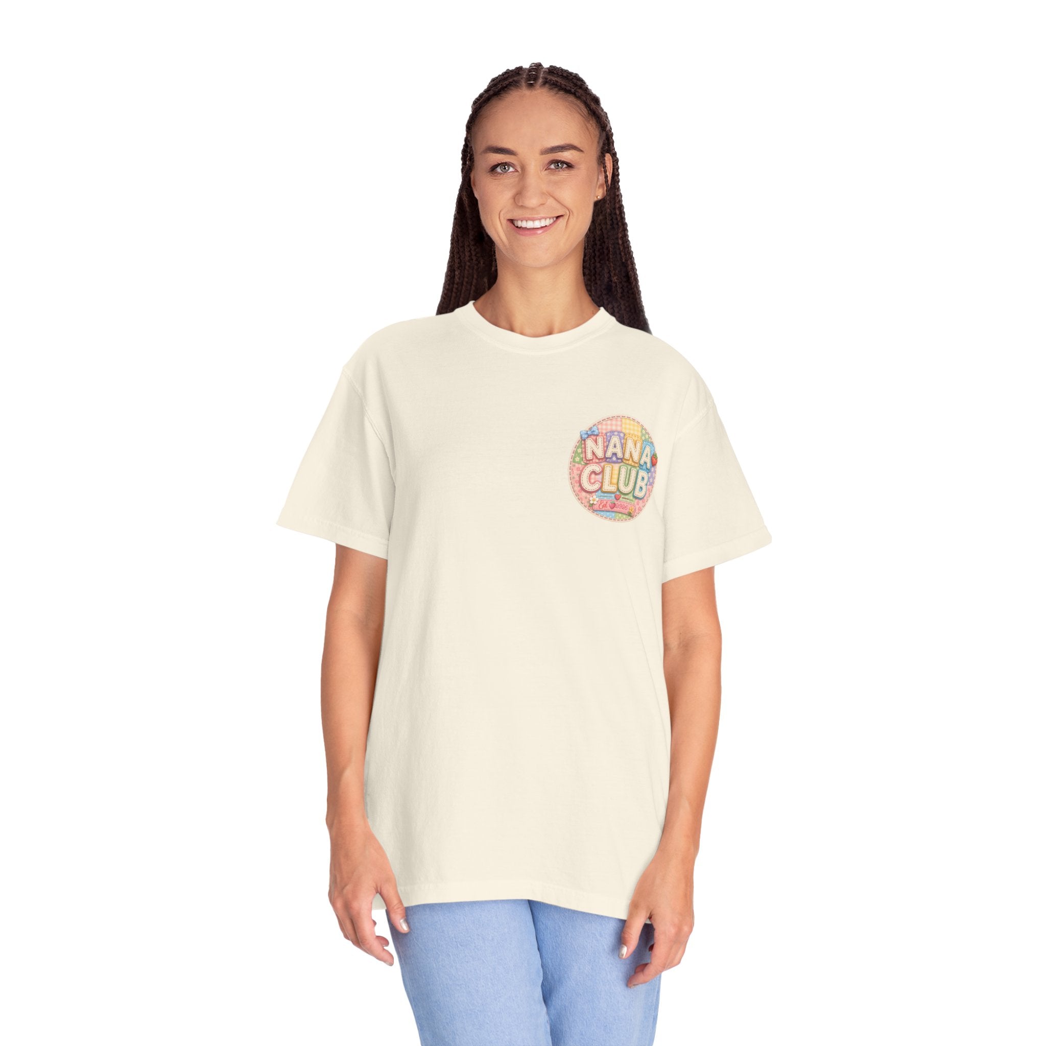 Nana Club T-Shirt — Retro Rainbow Badge Graphic