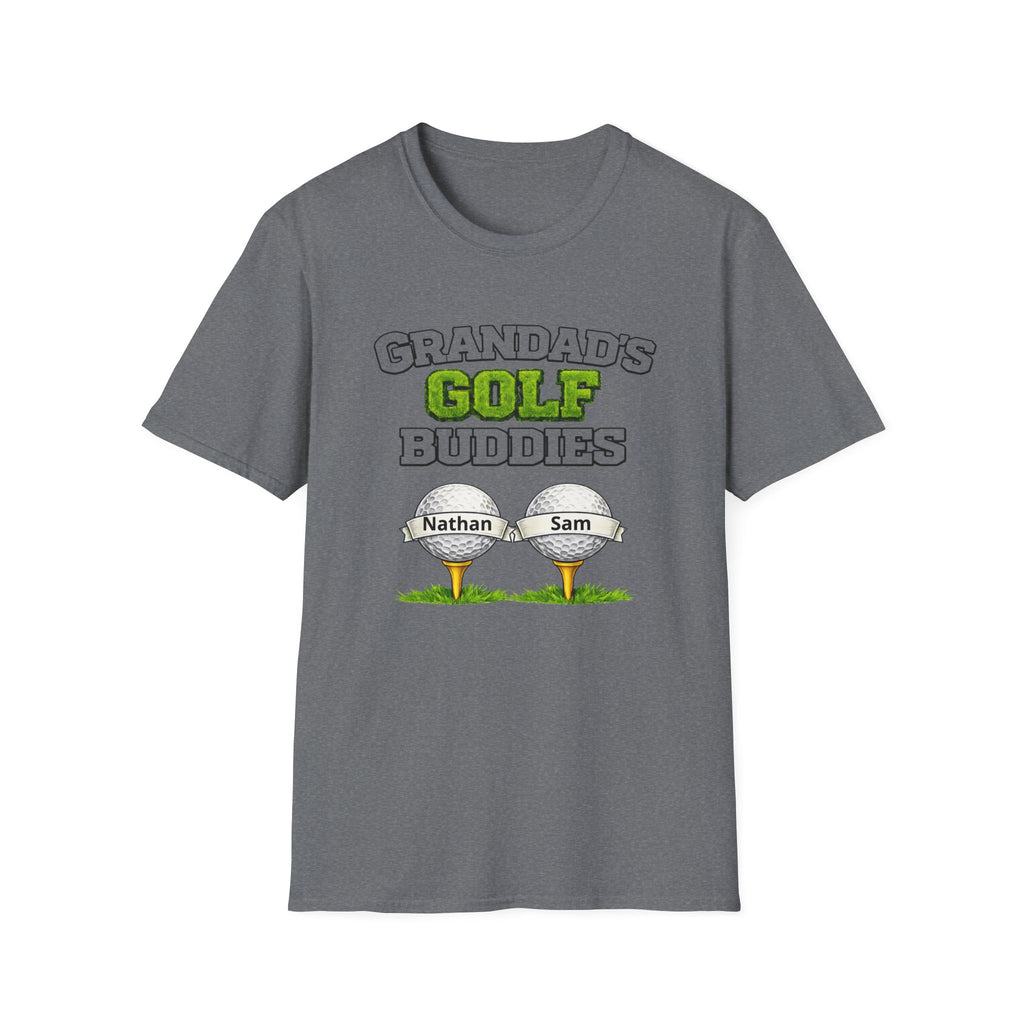 Granddad's Golf Buddies T-Shirt — Personalized Golf Tee with Names