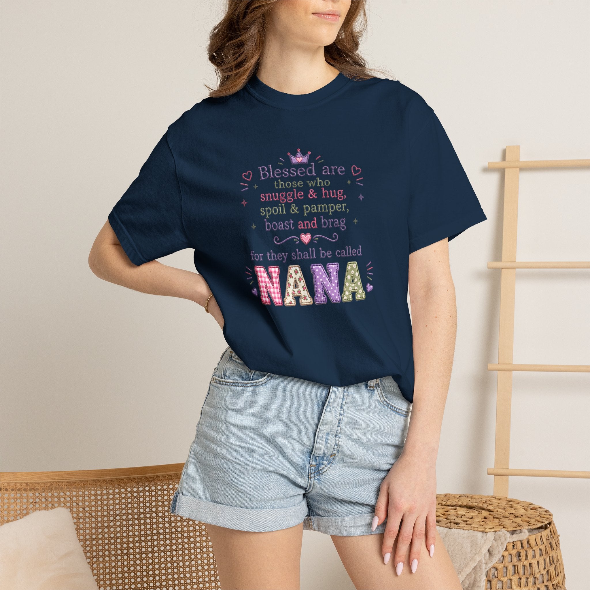 Nana Blessings T-Shirt — "Blessed are those who snuggle & pamper..." Grandmother Gift