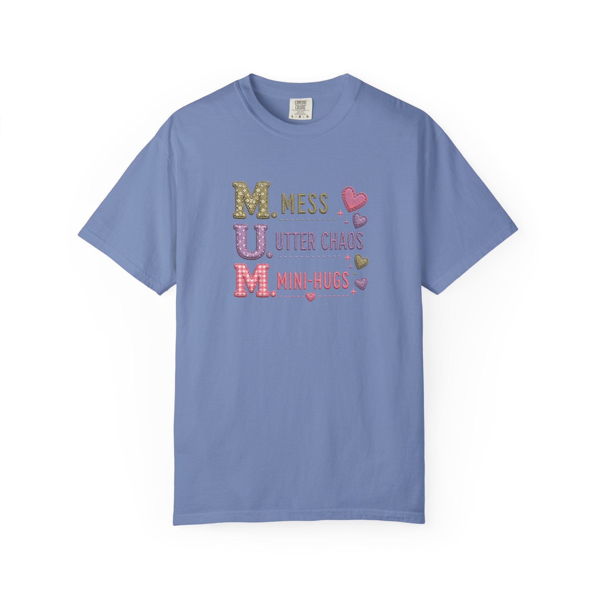 Mom Acronym T-Shirt — "M.U.M. Mess, Utter Chaos, Mini-Hugs" Cute Mom Graphic Tee