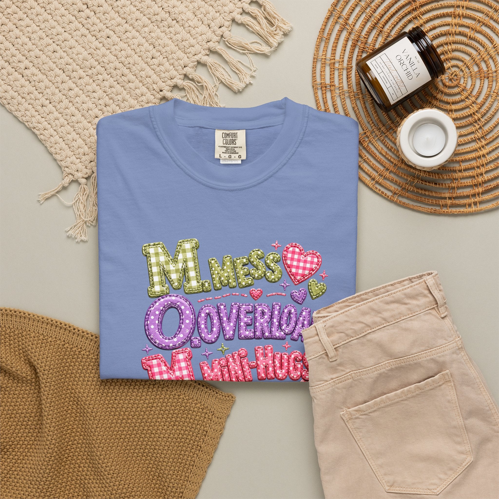 T‑Shirt — "Moms Overload Mini-Hugs" Cute Colorful Graphic Tee