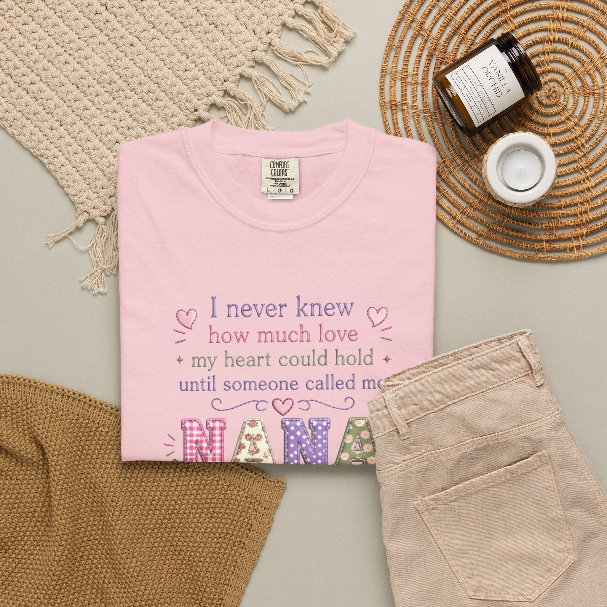 Nana T-Shirt — "I Never Knew How Much Love My Heart Could Hold Until Someone Called Me Nana" — Floral Grandma Gift
