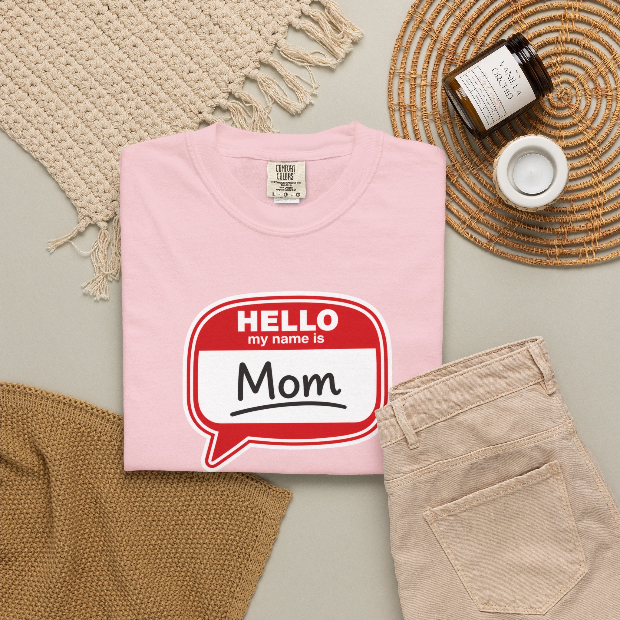 Mom Name Tag T‑Shirt — "Hello My Name Is Mom" Graphic Tee for Mothers, Mother's Day Gift