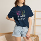 T-Shirt — "Gran my grandkids have my heart" Pastel Graphic Grandma Tee