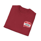 Daddy Name Tag T-Shirt - 'Hello Daddy' Retro Speech Bubble Tee