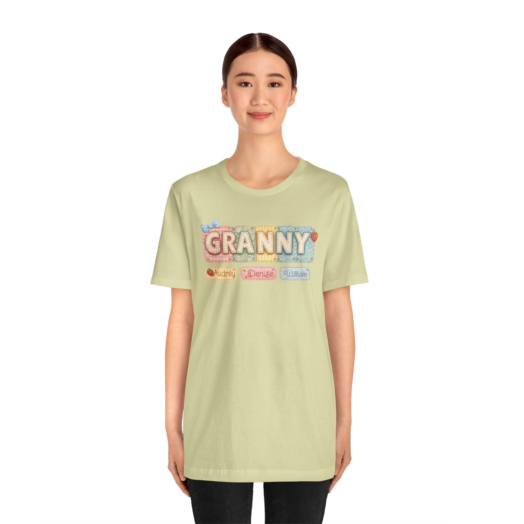 Granny Retro Nameplate T‑Shirt — Personalized Grandma Tee