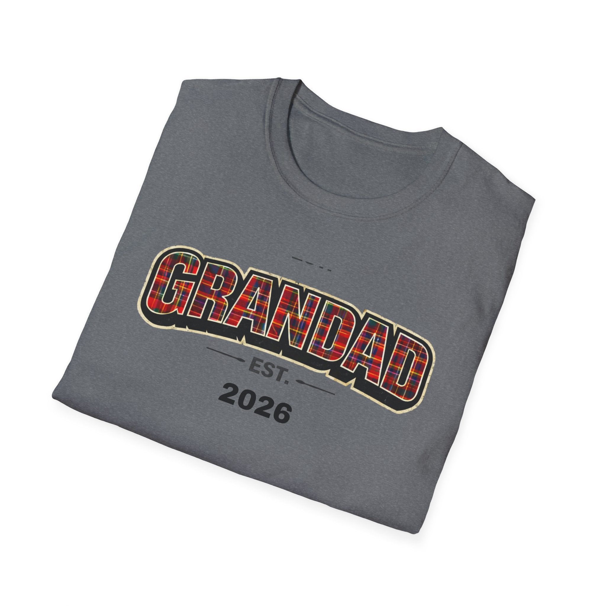 Grandad Est. 2026 T-Shirt — Plaid Grandpa Gift Tee