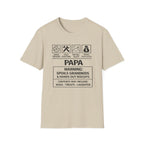 Papa Warning T-Shirt — Funny Grandpa Gift, 'Spoils Grandkids & Hands Out Biscuits' Tee