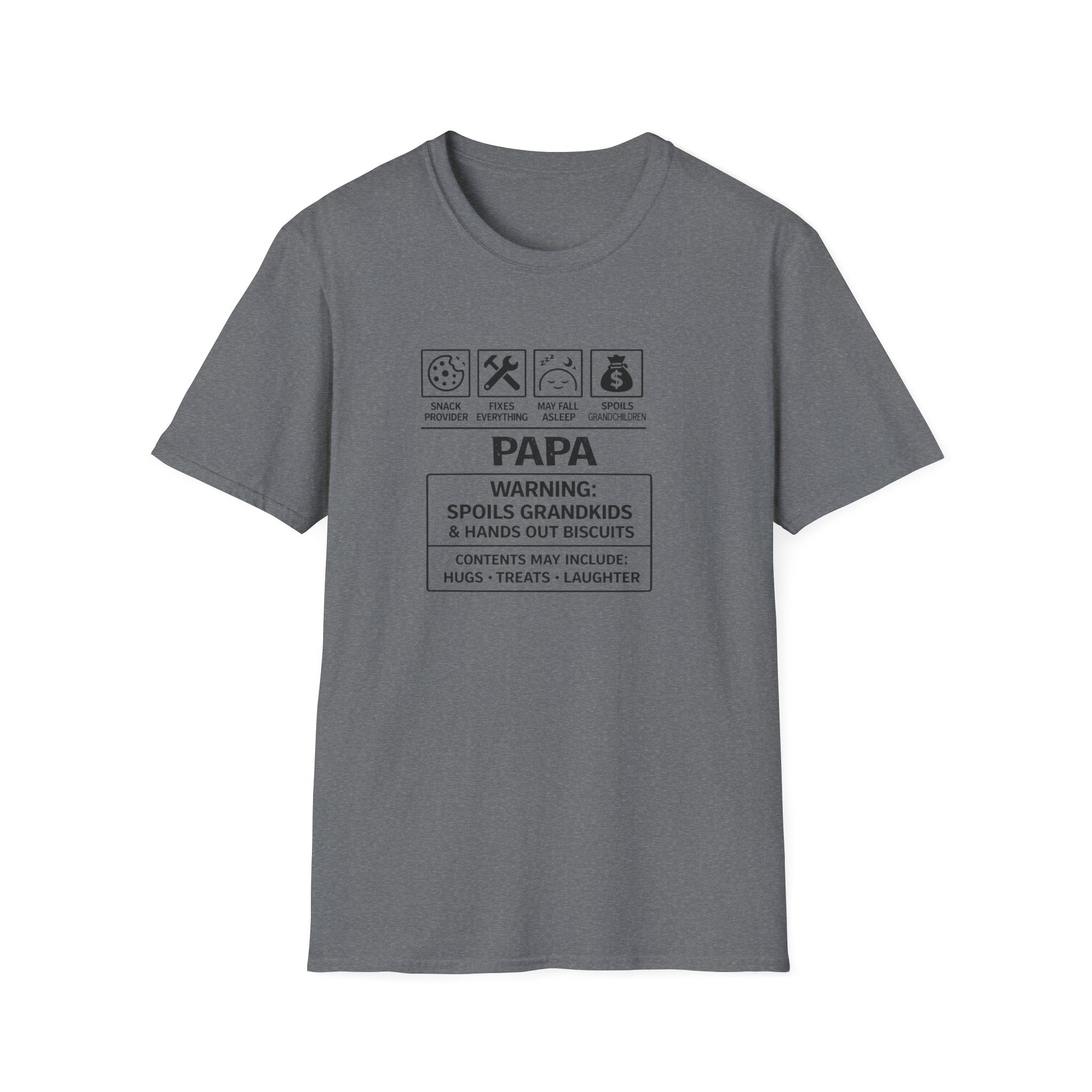 Papa Warning T-Shirt – ‘Spoils Grandkids’ Funny Grandpa Gift Tee