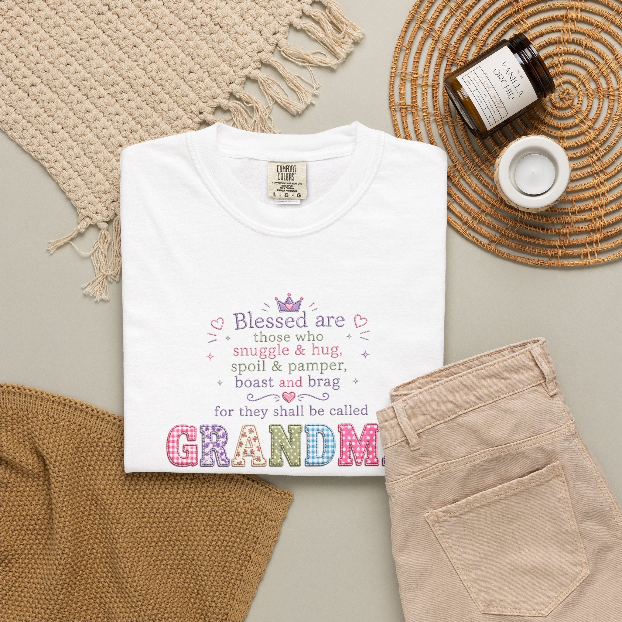 Grandma Floral Scripture T-Shirt — Blessed Are Those Who Are Pure in Heart