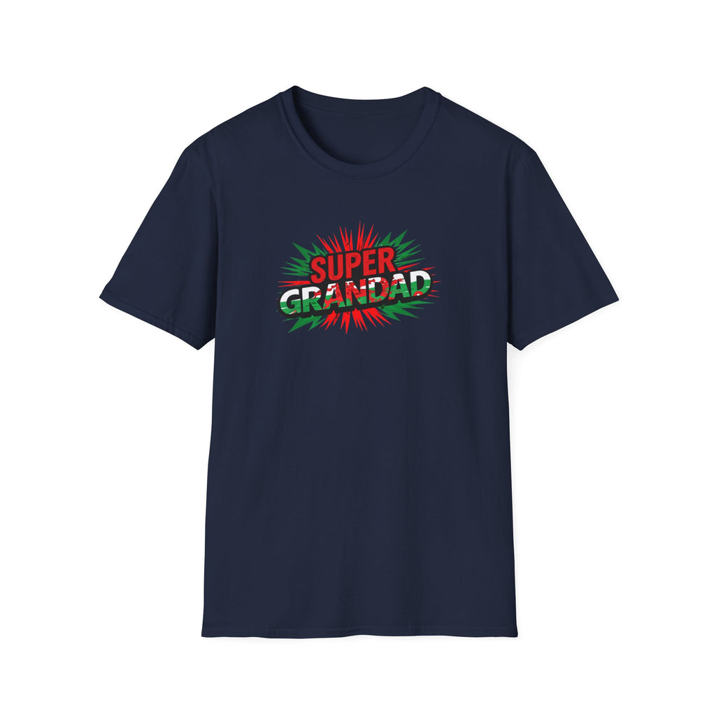 Super Grandad Welsh Flag/Wales themed T-Shirt — Retro Comic Style Father's Day Gift