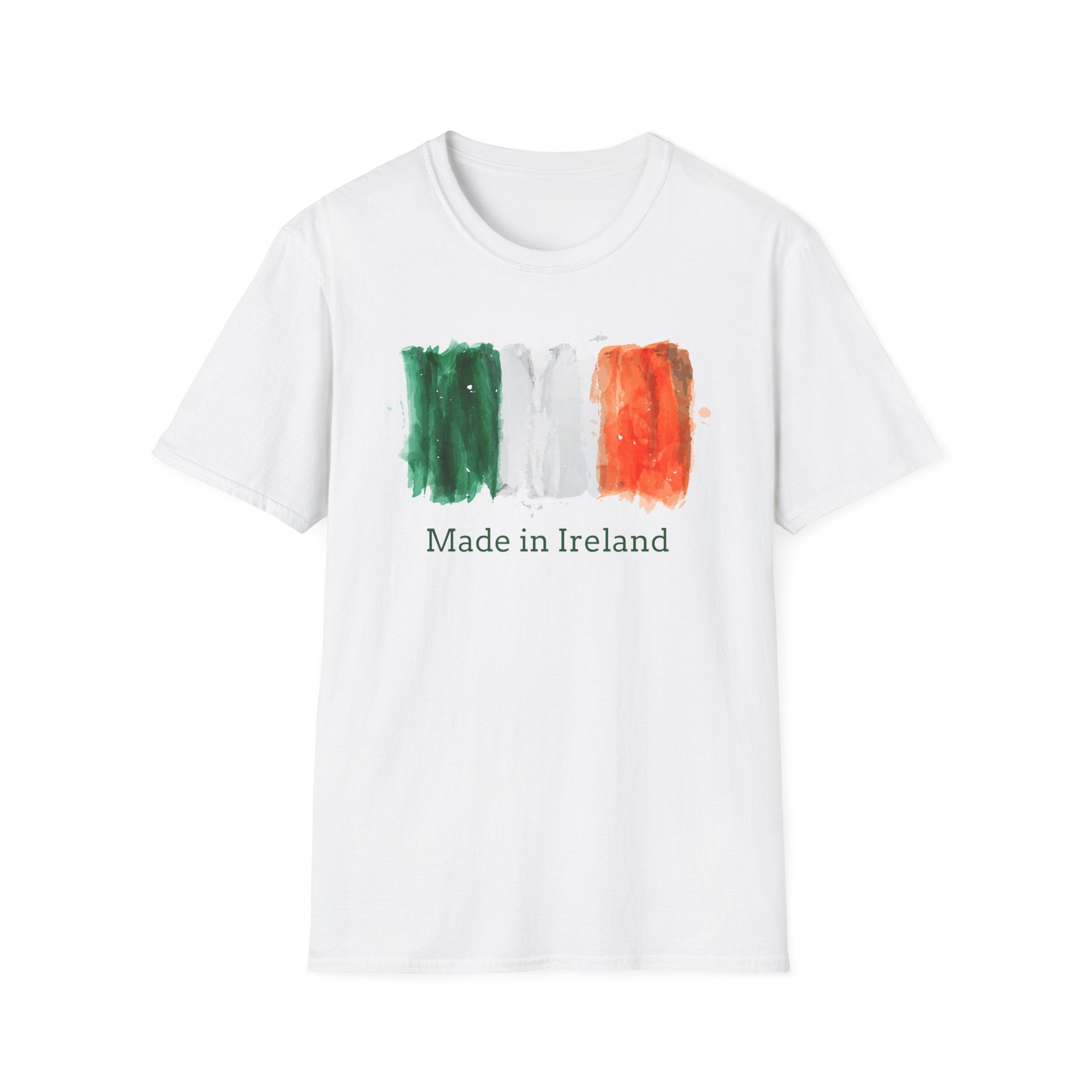 Made in Ireland T-Shirt — Watercolor Irish Flag Tee