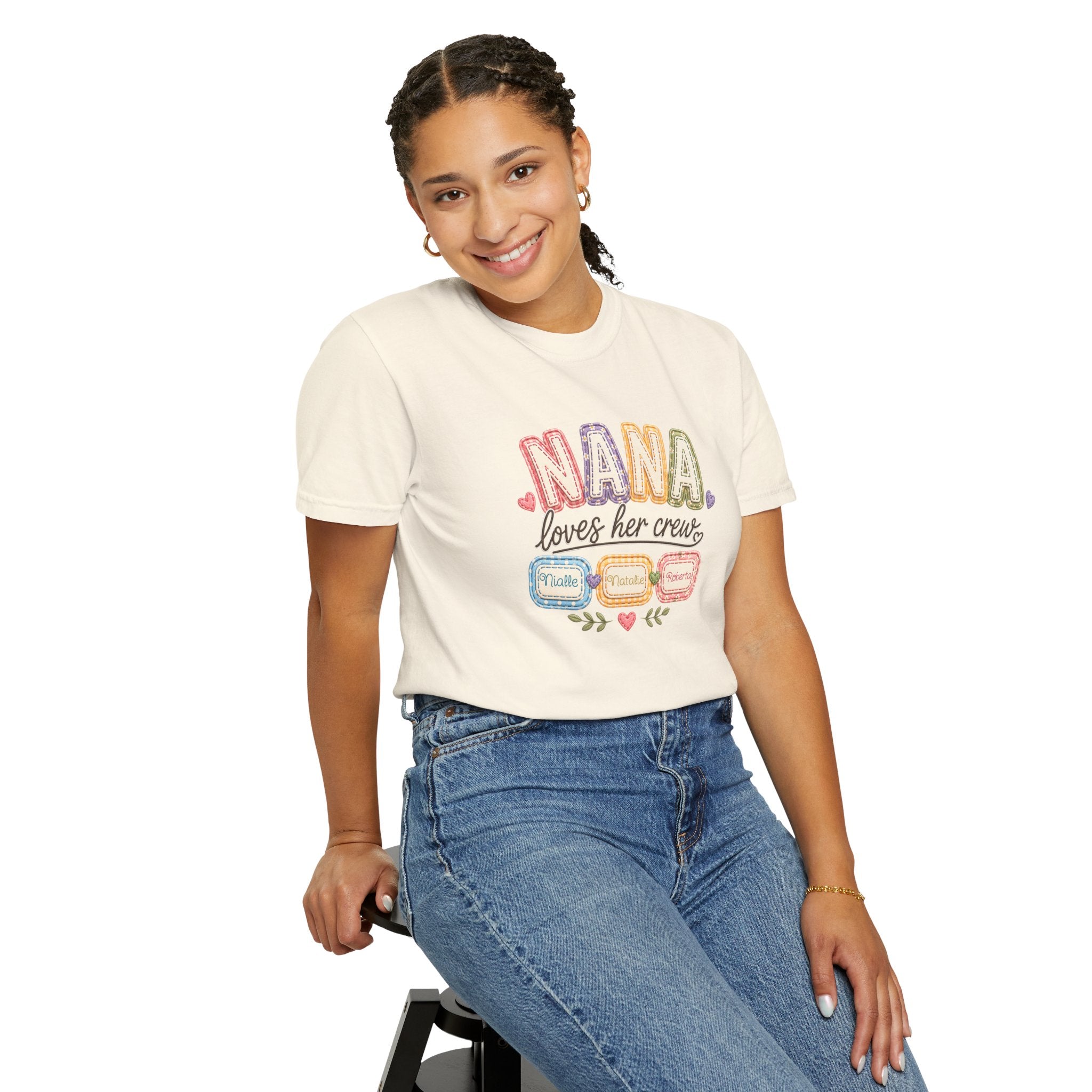 T-Shirt — “Nana Loves Her Crew” Colorful Grandma Family tee