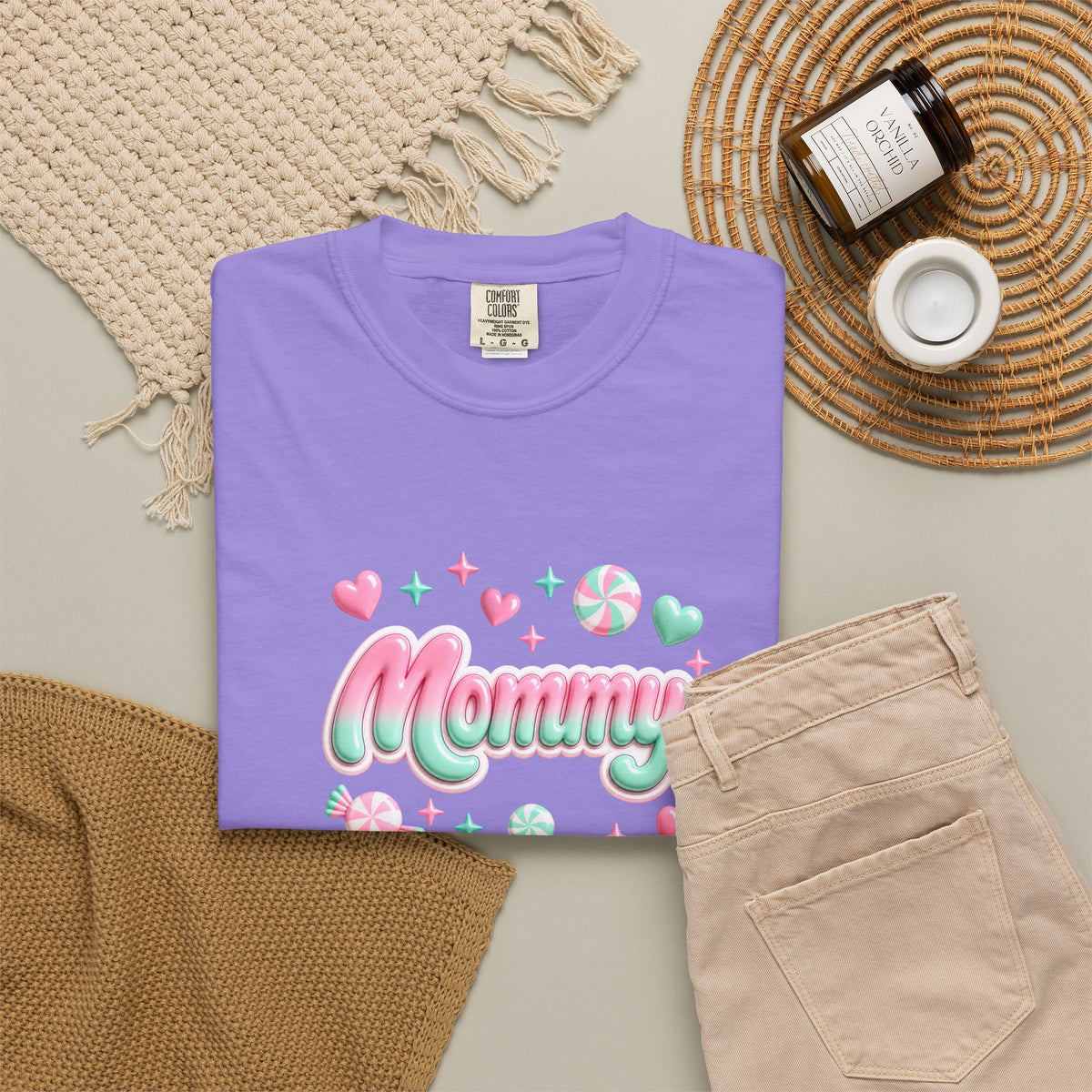 Mommy Pastel Candy Script T-Shirt