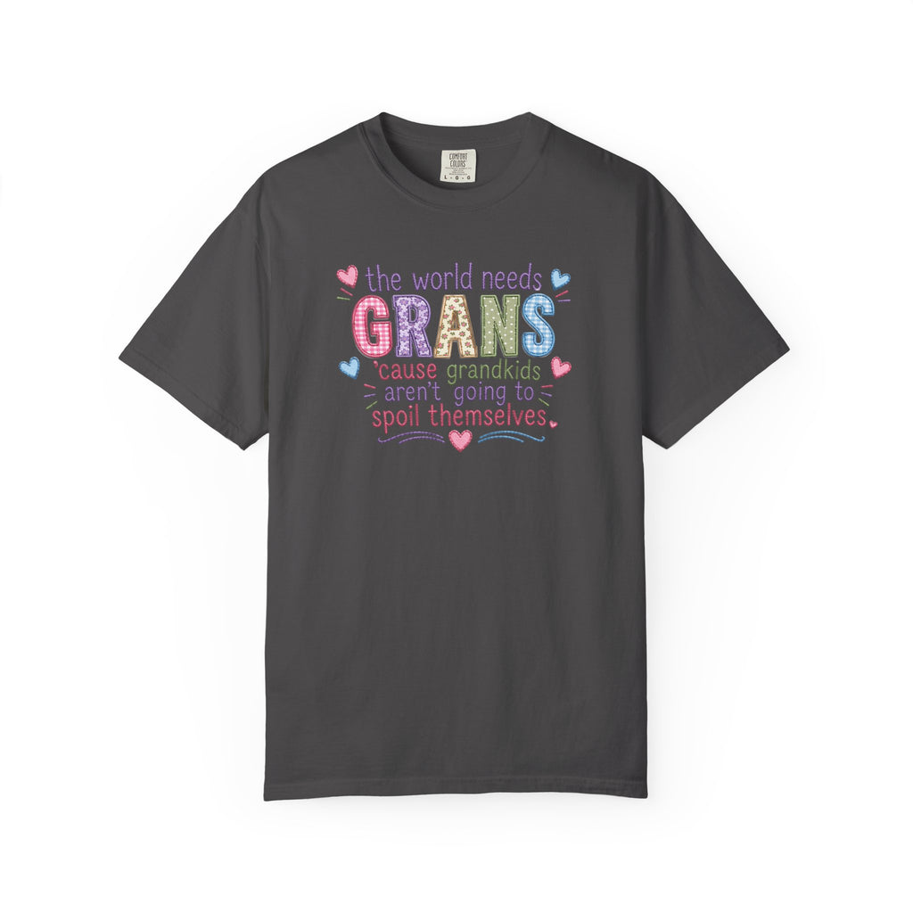 Grandparent T-Shirt - "The World Needs Grans" Cute Pastel Grandkids Gift Tee