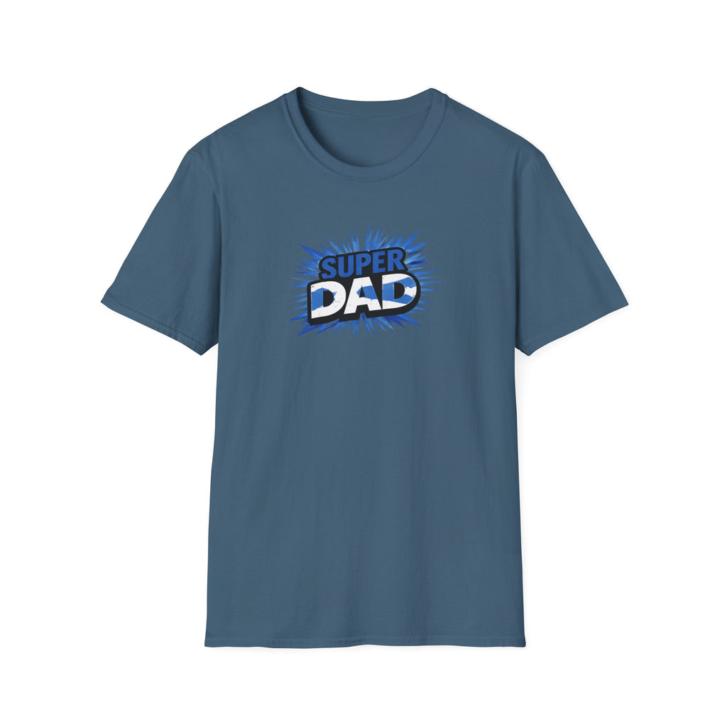 Super Dad T-Shirt — Scotland Flag themed Comic-Style Father's Day Gift