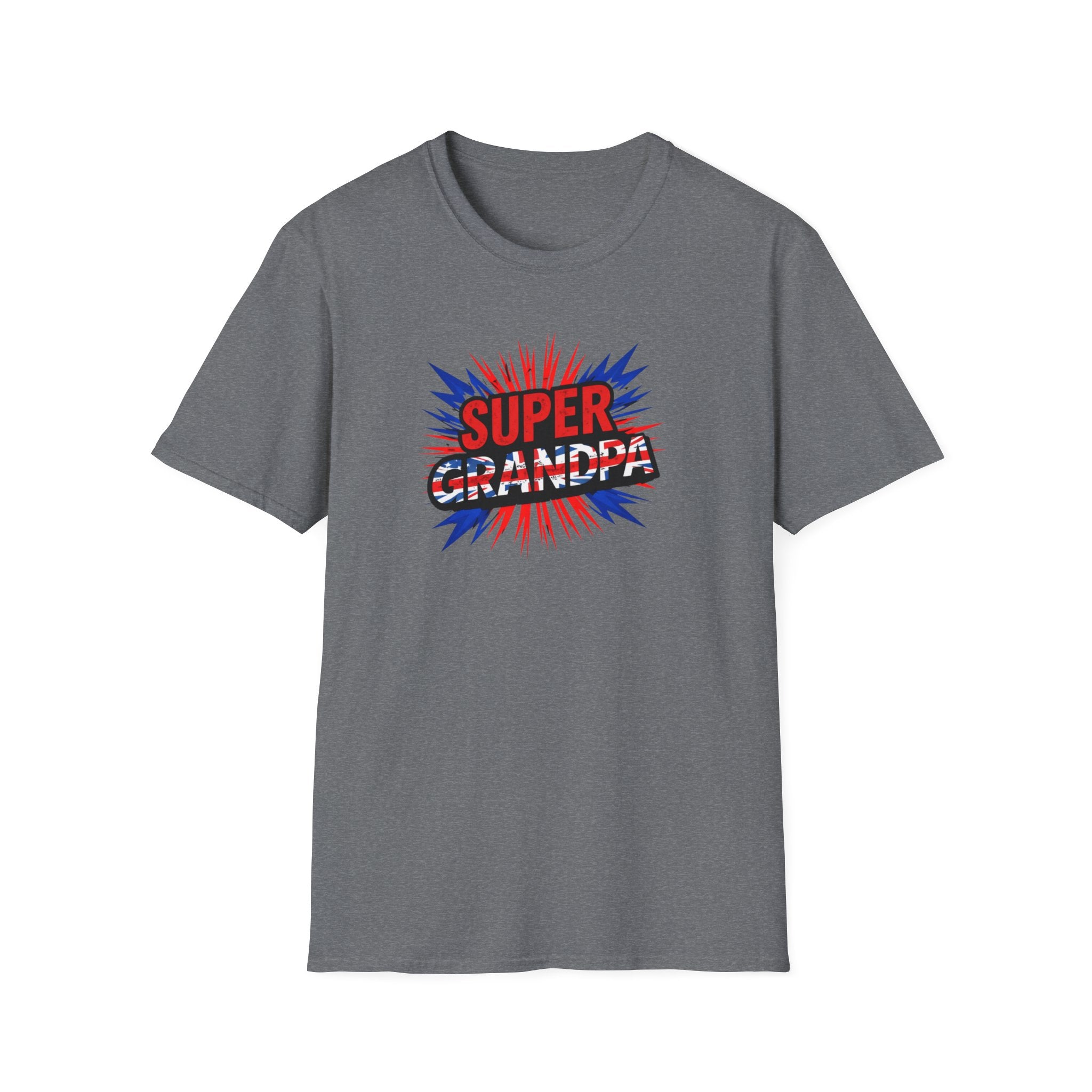 Super Grandpa T-Shirt Union Jack/England themed – Retro Comic Style Father’s Day Gift for Grandfathers