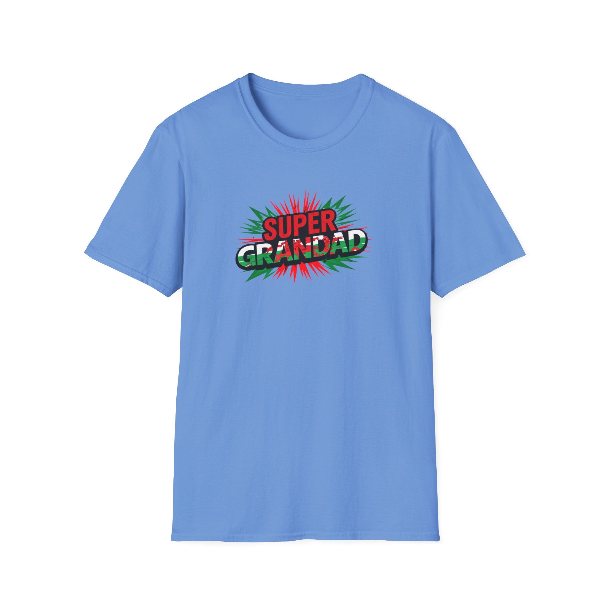 Super Grandad Welsh Flag/Wales themed T-Shirt — Retro Comic Style Father's Day Gift