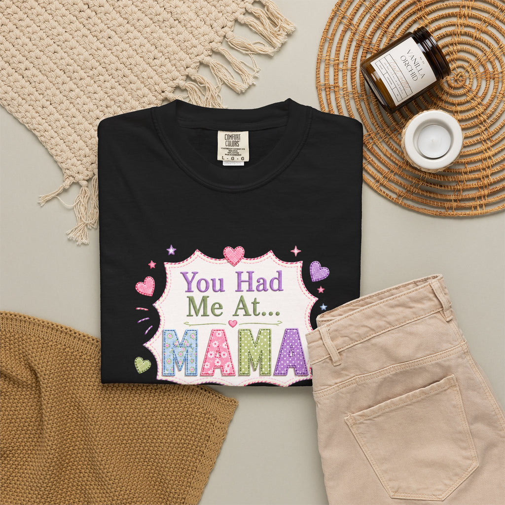 You Had Me At Mama T-Shirt — Cute Pastel Mom Graphic Tee for Mother's Day