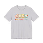 Gran Retro Patch Tee — Personalized 'Gran' Name Blocks Short Sleeve Shirt