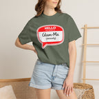 Glam-Ma Name Tag T-Shirt — "Hello My Name Is Glam-Ma (Obviously)" Graphic Tee