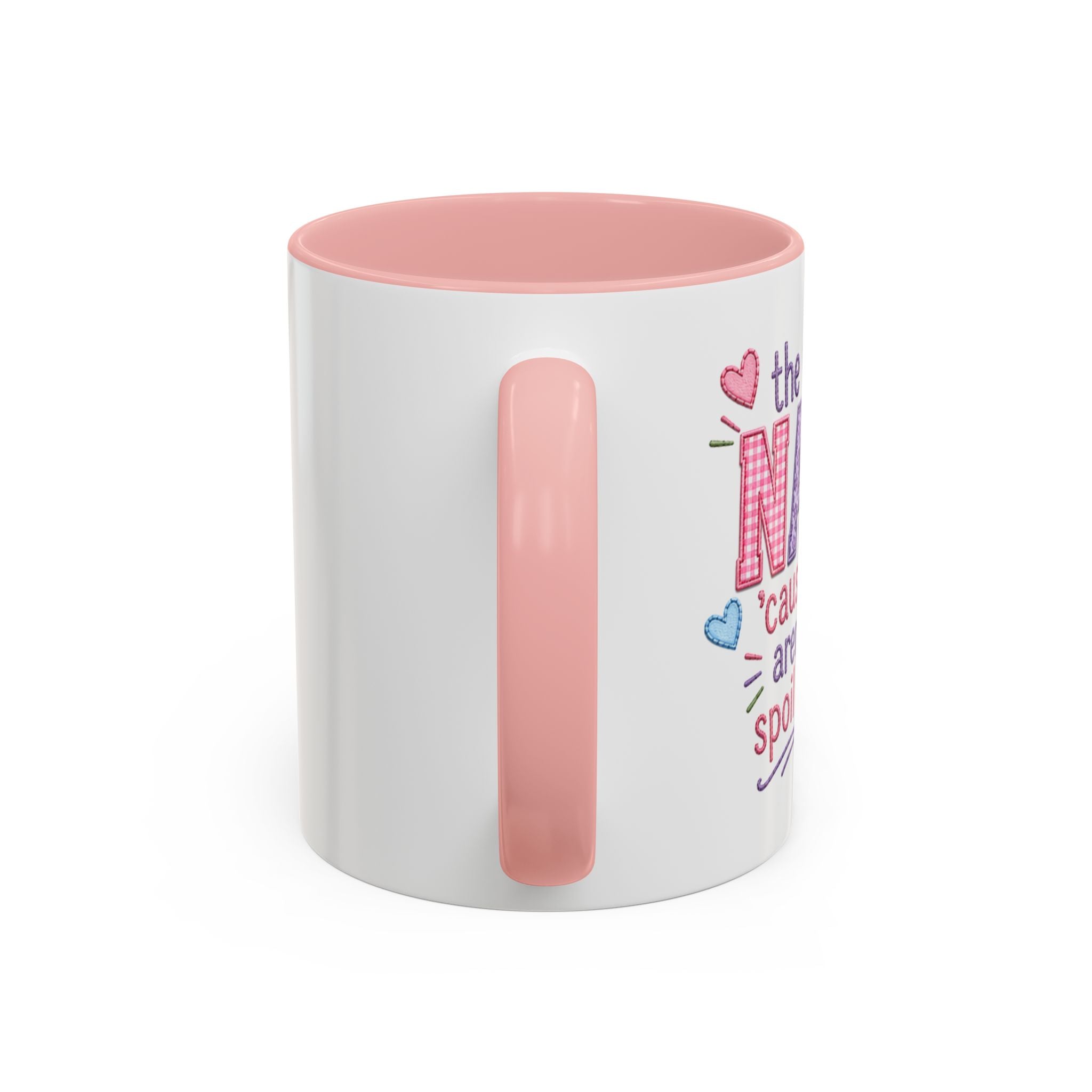 Pink Accent Coffee Mug — "Every Child Needs Nanas" Glitter Love Grandma Gift (11/15oz)