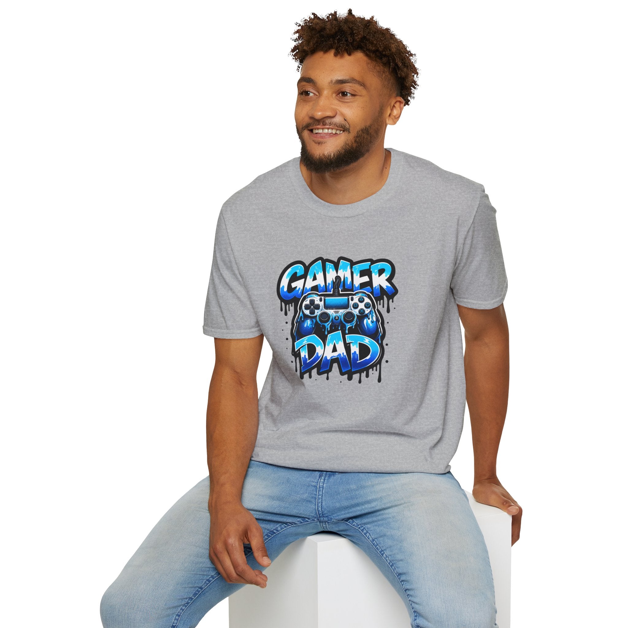 Gamer Dad T-Shirt — Blue Controller T-shirt