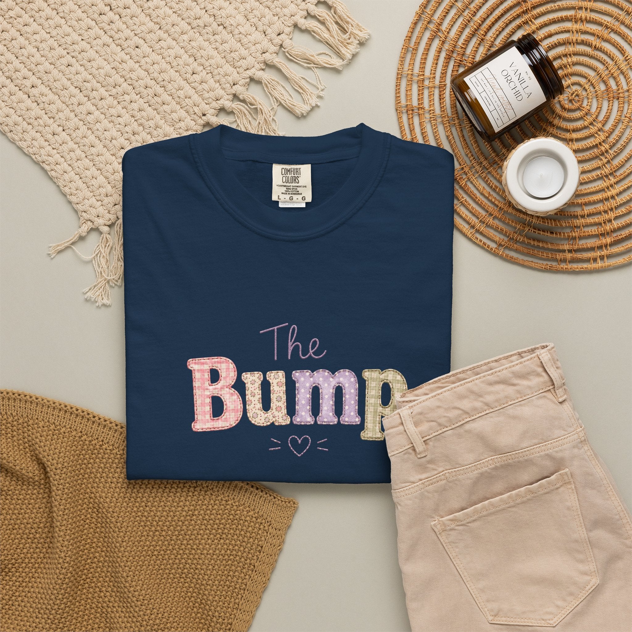Maternity T-Shirt — 'The Bump' Pastel Vintage Graphic Tee