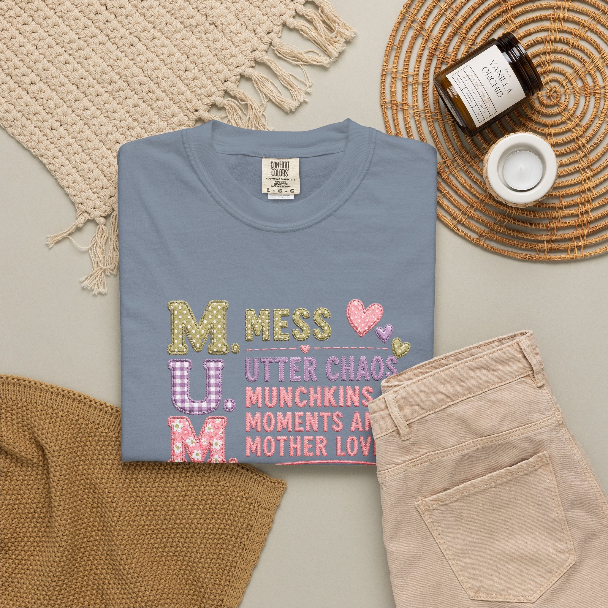 M.U.M. Mom Acronym Graphic Tee — Mess, Utter Chaos, Munchkins & Mother Love T-Shirt