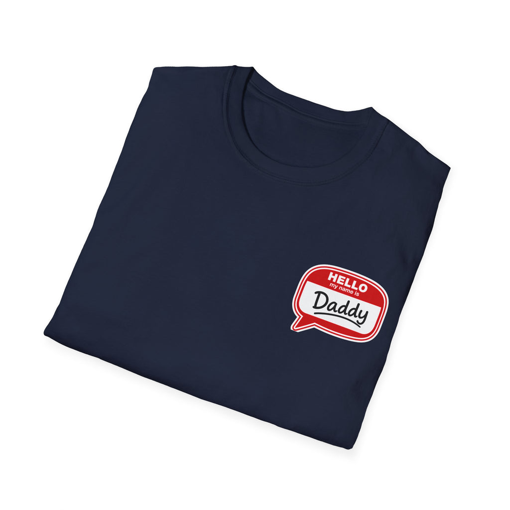 Daddy Name Tag T-Shirt - 'Hello Daddy' Retro Speech Bubble Tee