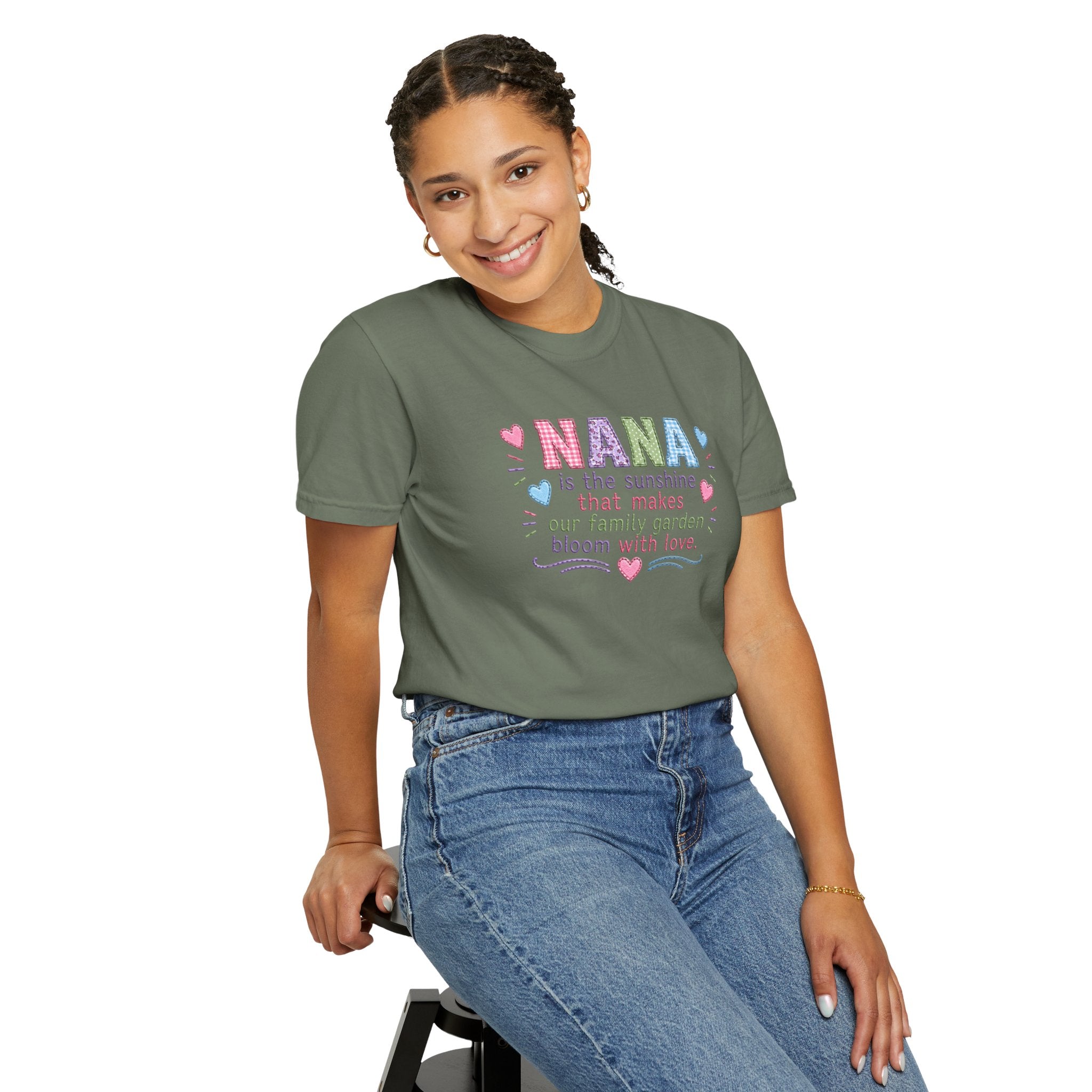 Nana Sunshine Floral T-Shirt — “NANA is the sunshine that makes our family garden bloom with love”
