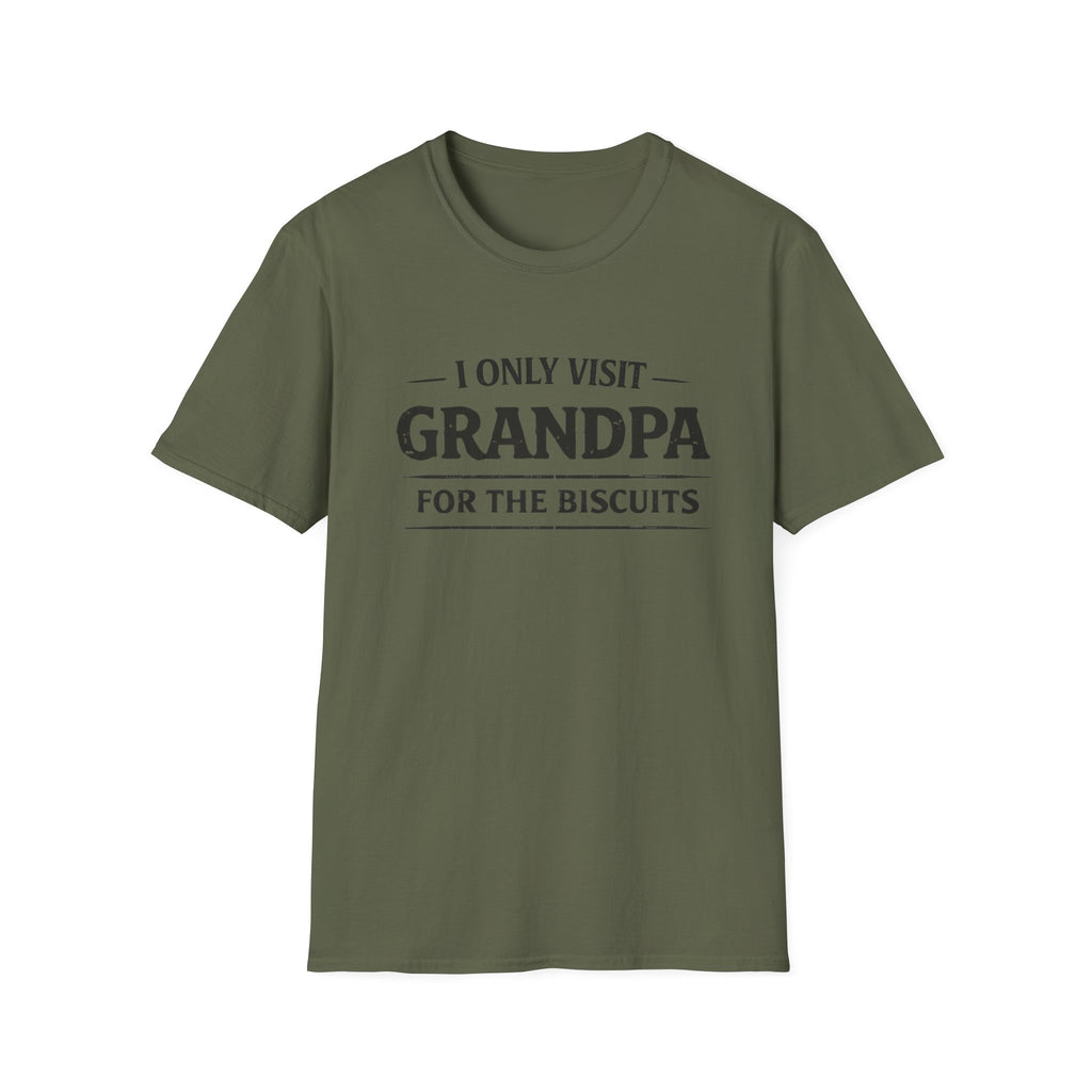 Grandpa Biscuits T-Shirt — "I Only Visit Grandpa For The Biscuits" Funny Family Tee