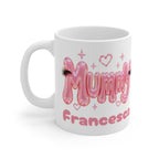 MUMMY Personalised Pink Balloon Eyelashes Mug