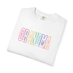 Grandma Pastel Rainbow T-Shirt — Retro Block Letter Grandma Tee