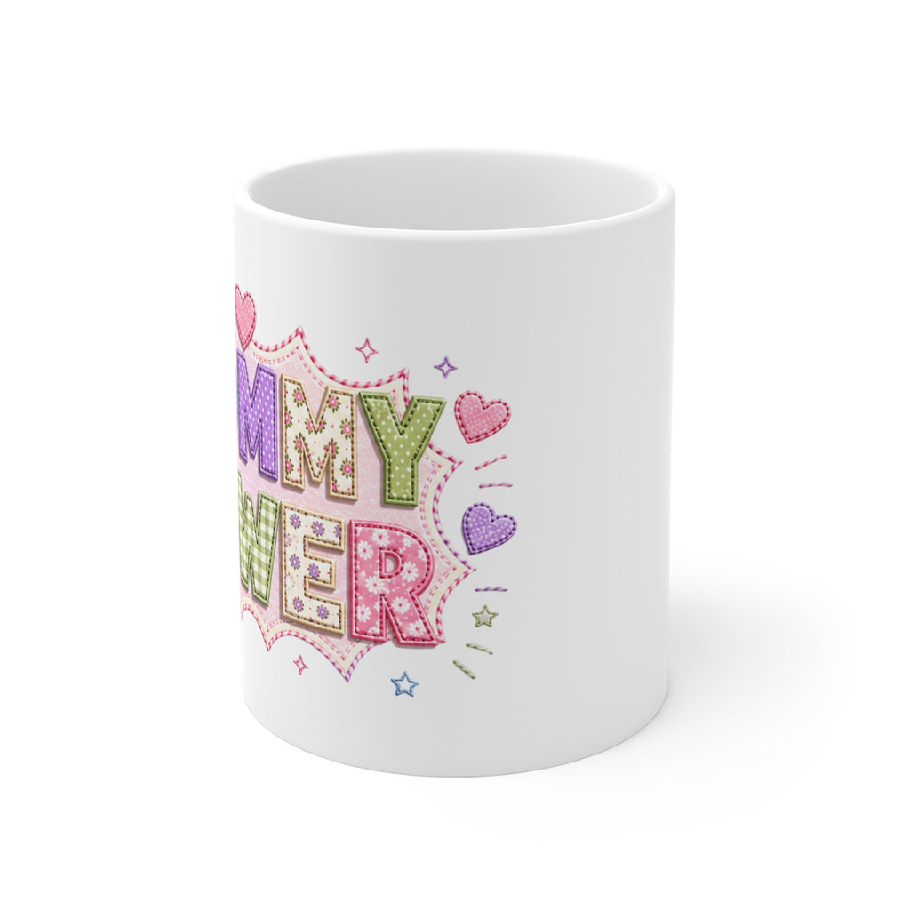 Mommy Power Mug — Colorful Patchwork Mothers Day Coffee Cup