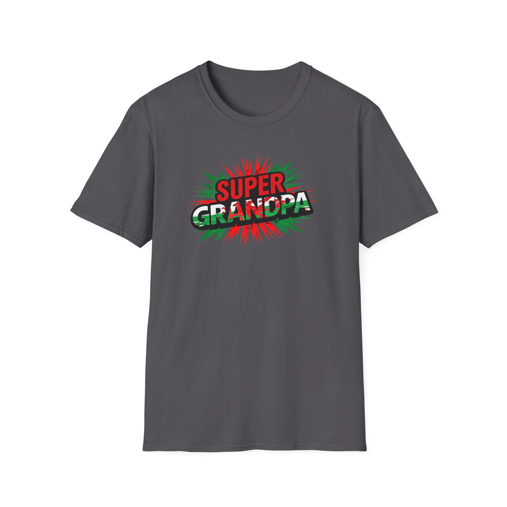 Super Grandpa Welsh Flag/ Wales themed T-Shirt – Retro Comic Gift Tee for Grandfather | Father’s Day & Birthday Present