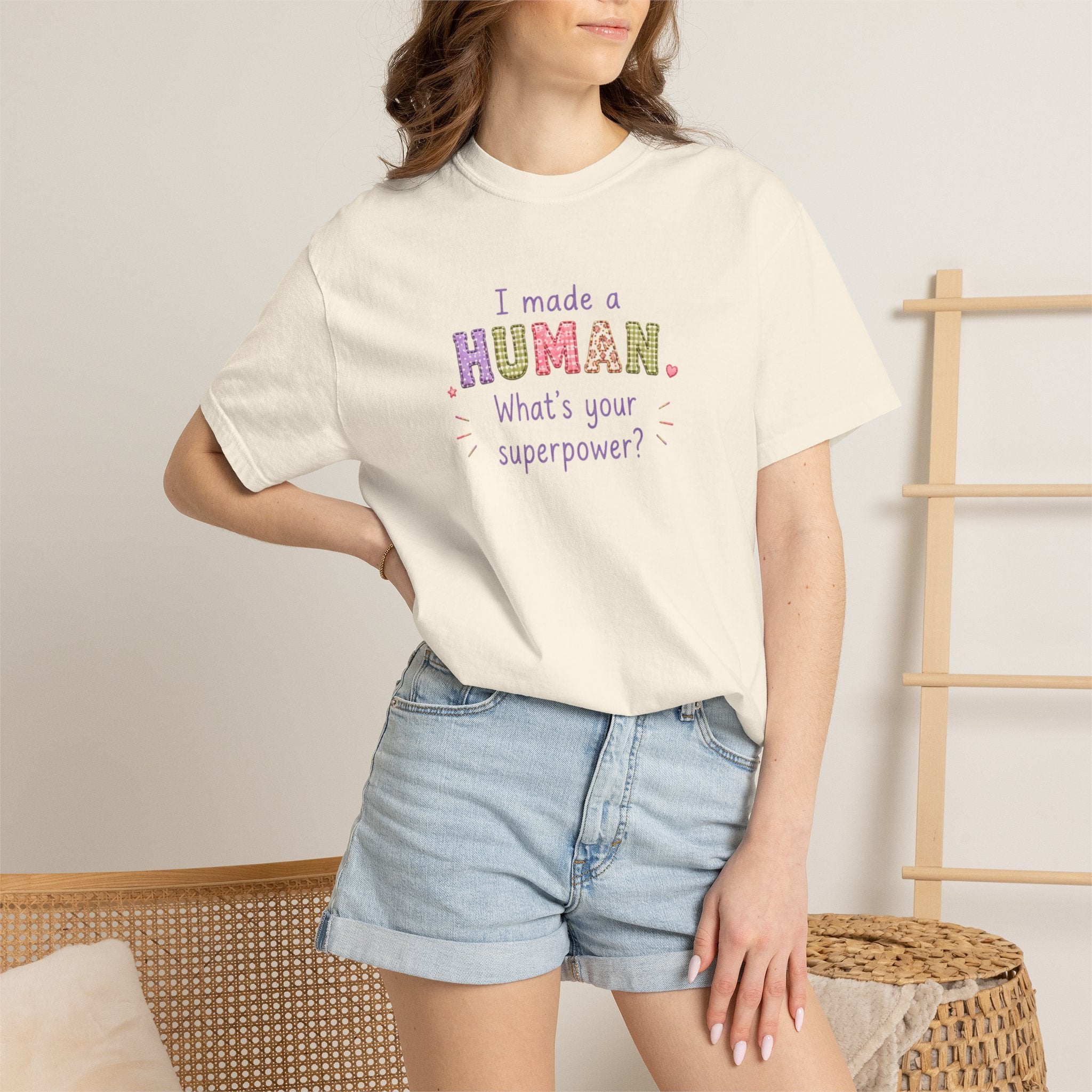 I Made a Human T-Shirt – 'I Made a Human, What's Your Superpower?' New Parent Gift Tee