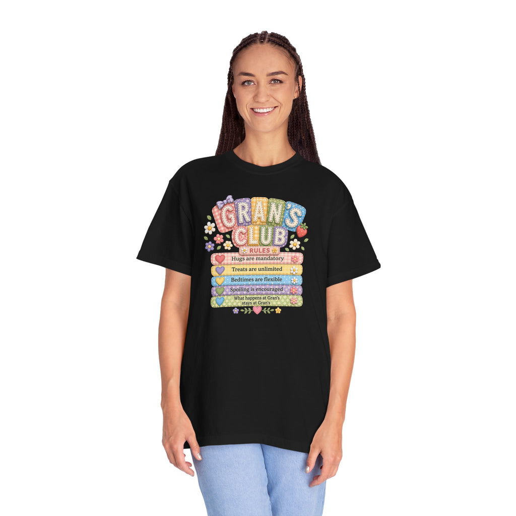 Grans Club Rules T-Shirt — Cute Floral Grandma Shirt, Funny Grandmother Gift for Mother's Day