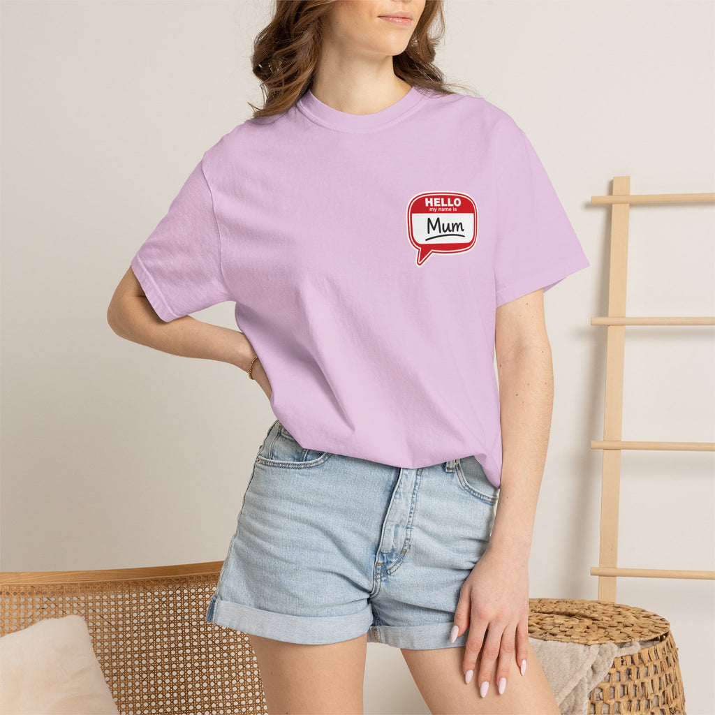 Hello Mum Speech Bubble T-Shirt — Cute Retro Mom Graphic Tee