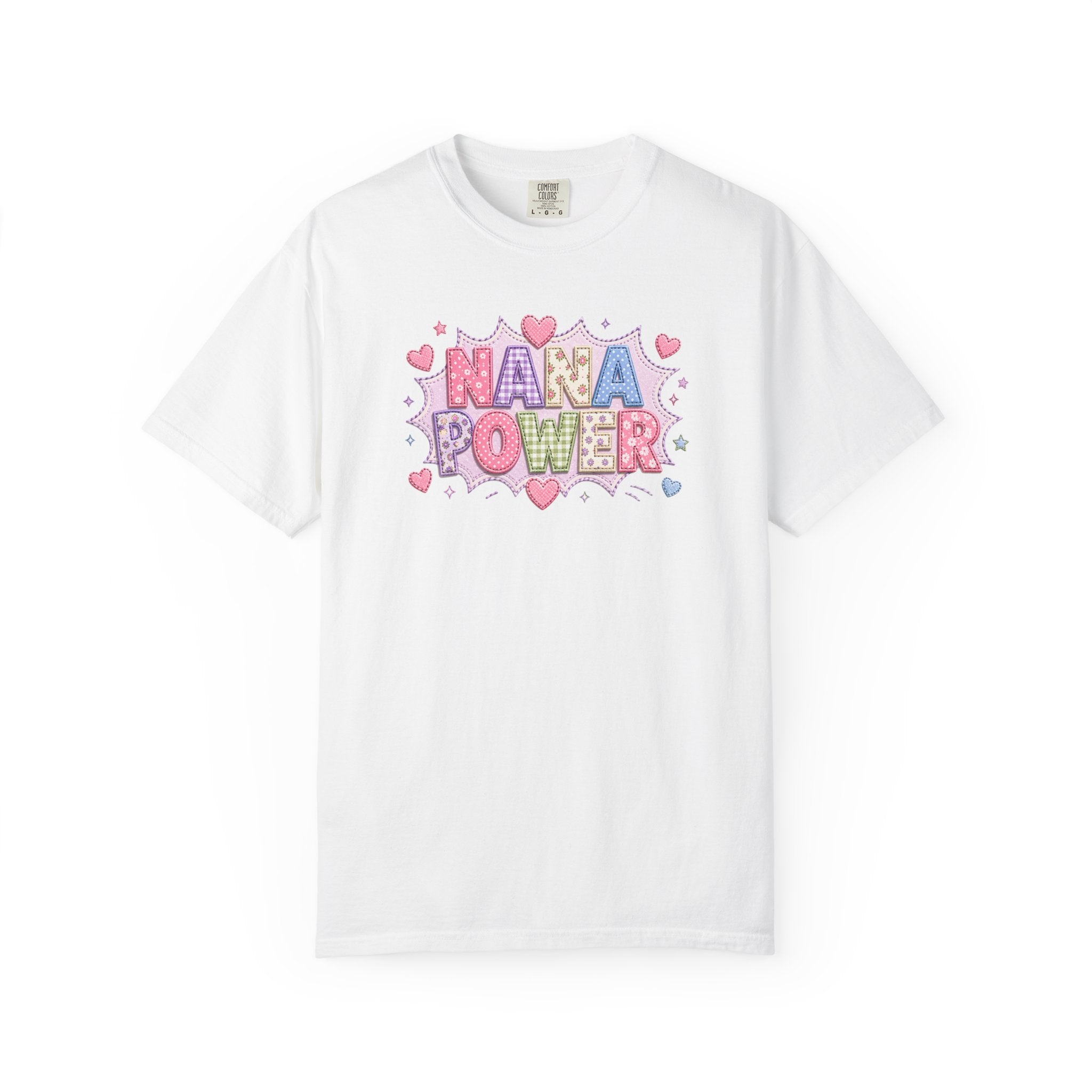Nana Power T-Shirt — Playful Retro Heart Graphic for Grandmother Gifts