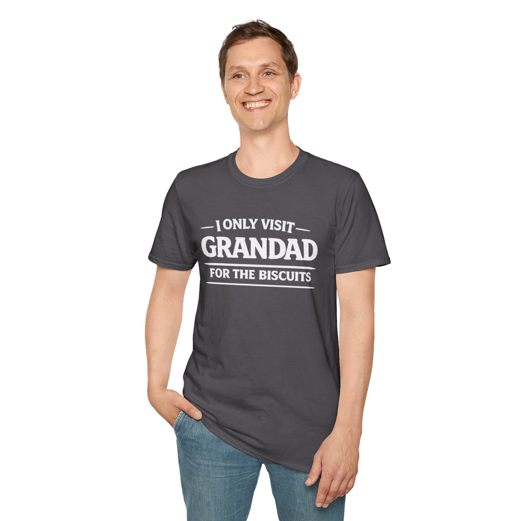 Grandad Biscuits T-Shirt — "I Only Visit Grandad for the Biscuits" Funny Grandpa Tee