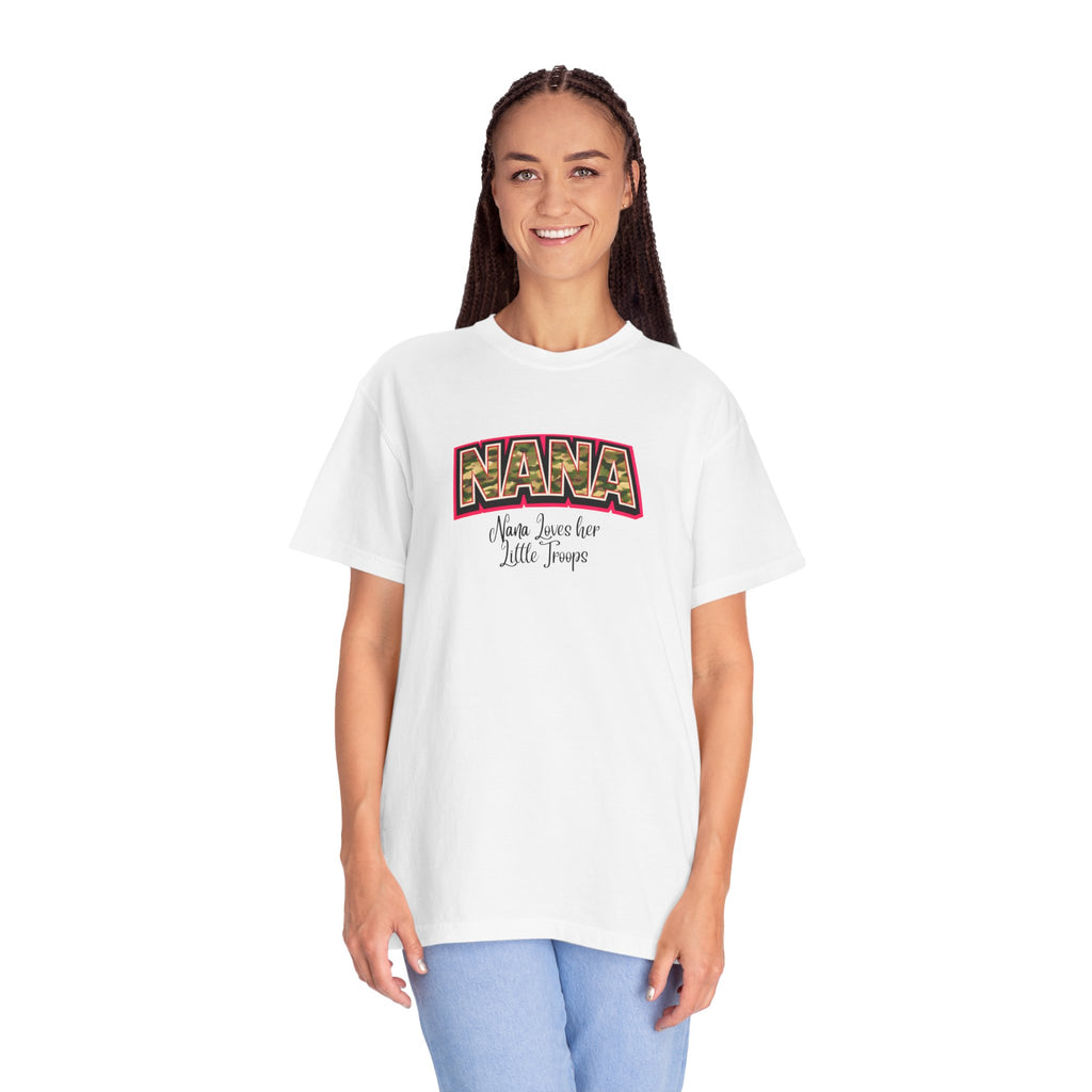 Nana Leopard Print T-Shirt — "Nana (who loves her little troops)" Grandma Gift