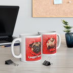 Personalized Pug Mug — "I Puggin' Love You" Ceramic Coffee Cup