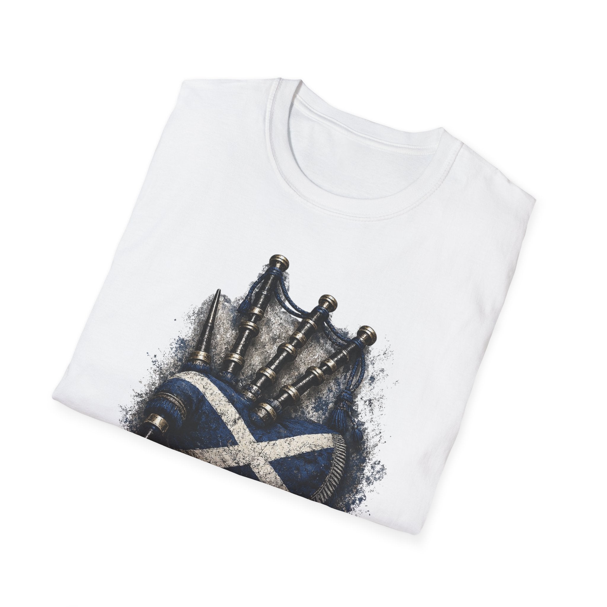 Bagpipes Following Scotland Flag Tee