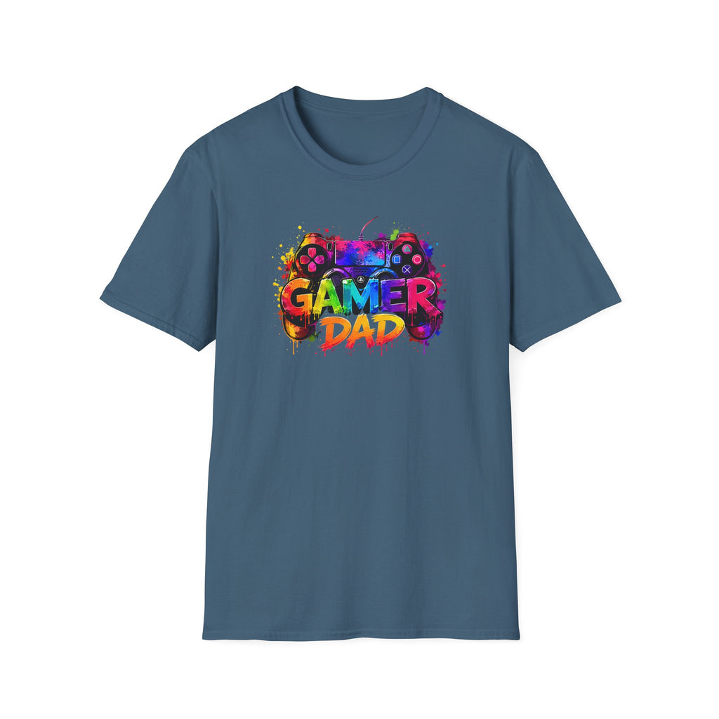 Gamer Dad Colourful Controller Design T-Shirt