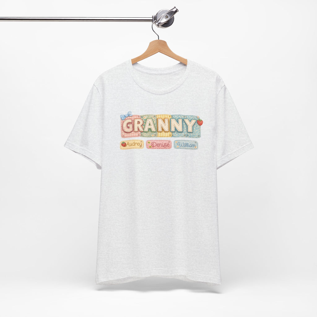 Granny Retro Nameplate T‑Shirt — Personalized Grandma Tee
