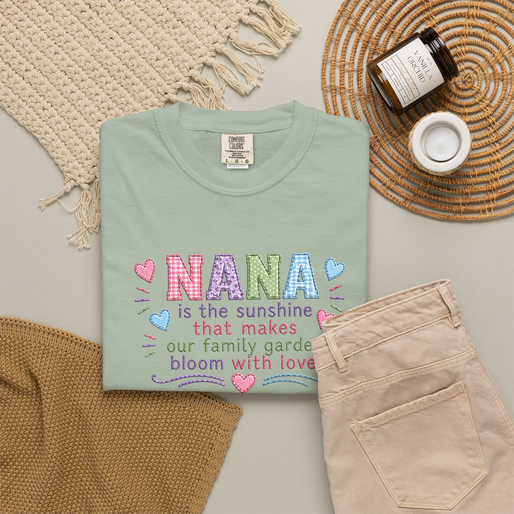 Nana Sunshine Floral T-Shirt — “NANA is the sunshine that makes our family garden bloom with love”