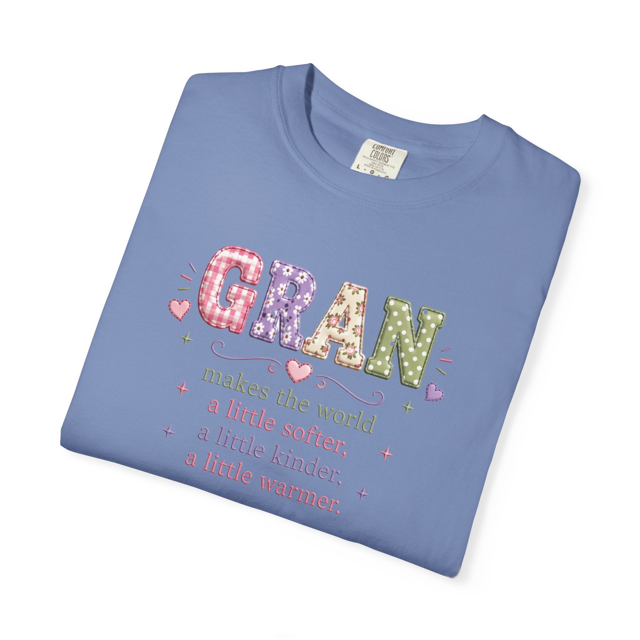 Gran Makes the World Softer T-Shirt – Gift for Grandma, Floral Vintage Lettering