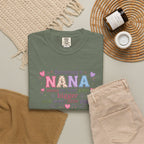 Becoming a Nana T-Shirt — "Becoming a Nana means my heart grows bigger with every little giggle" Cute Grandma Gift