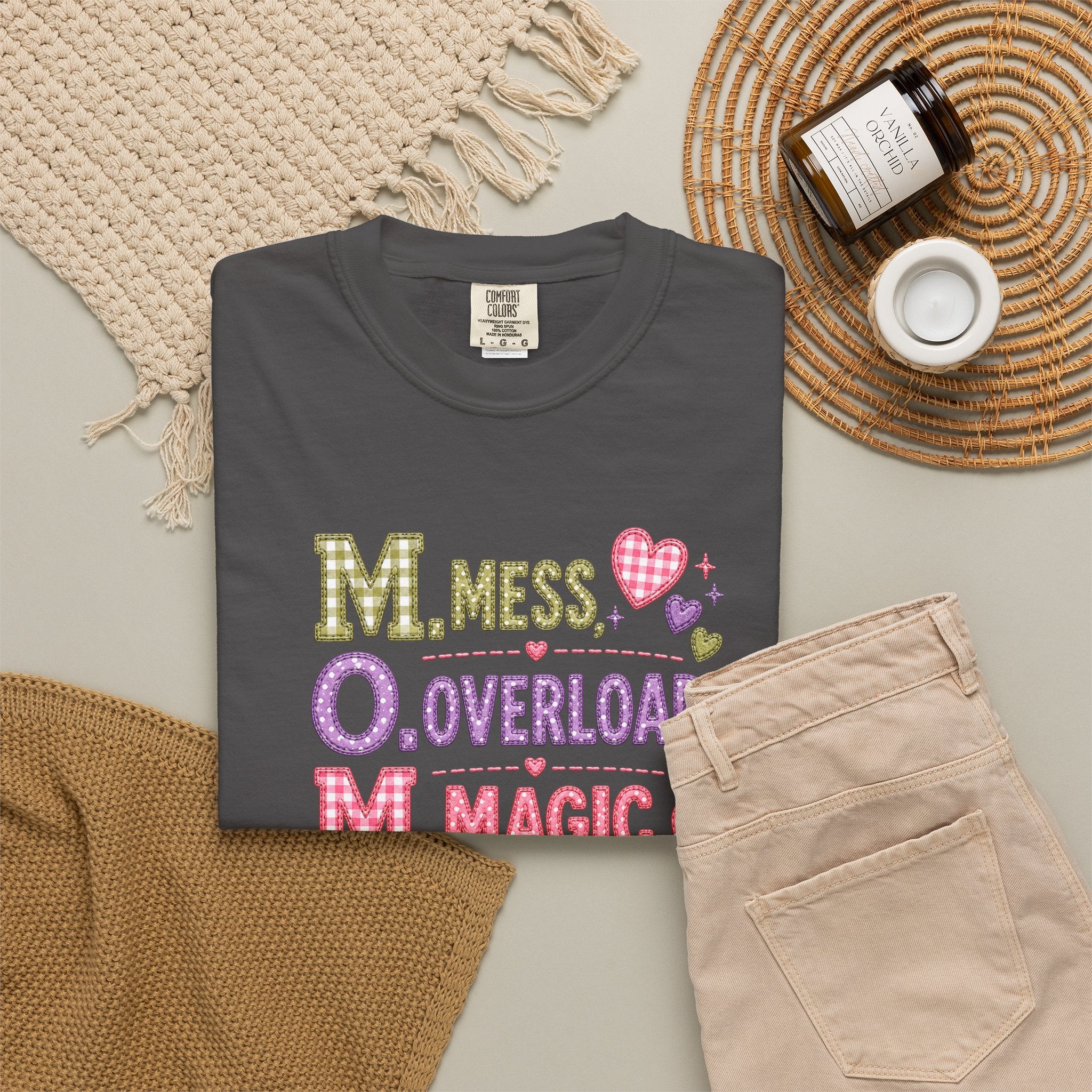 M.O.M. Graphic Tee — "Mess Overload Magic" Cute Mom Shirt